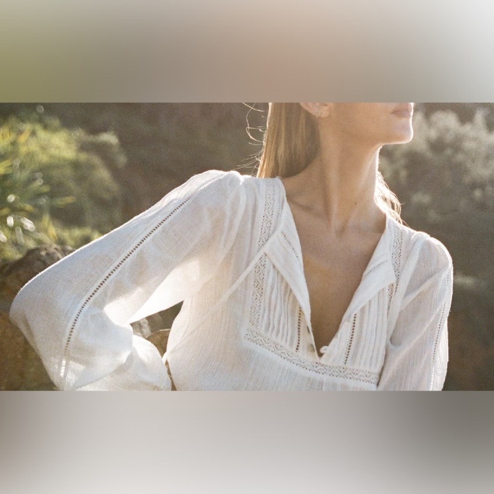 Kivari White Lace Detail Blouse